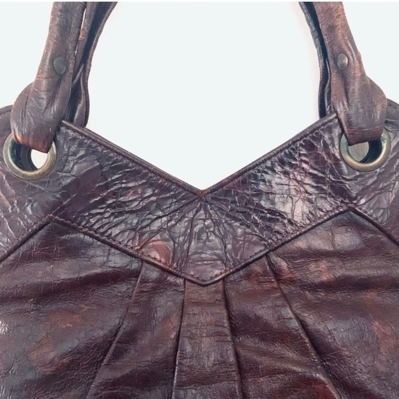LAUREN MERKIN Stella Tote, Distressed Leather, Open Top Bag, Chocolate brown - Picture 4 of 8